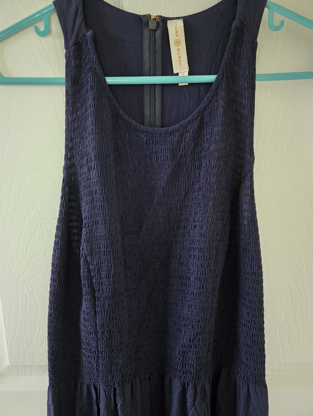 Tory Burch Maxi Summer Navy Coastal Dress with pockets Sz XL GUC - Picture 4 of 11